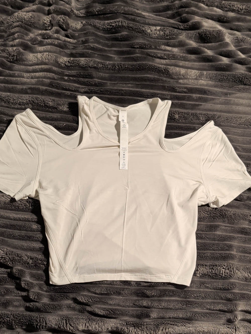 lululemon athletica White Cold-Shoulder Crop Top